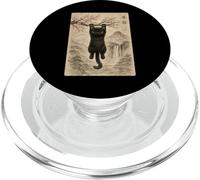 Lindo Gato Flor de Cerezo japonés Edo Woodblock Art PopSockets PopGrip para MagSafe