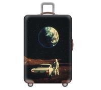 Lindo Gato Fundas Protectoras De Equipaje De Viaje A Prueba De Polvo,Patas De Animal Funda EláStica para Maleta,Funda Protectora Lavable para Carrito para NiñOs,Adultos (Planeta,L(25-28inch))