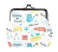 Lindo gato gatito garabato palabras animales patrón hebilla monedero vintage hebilla bolso embrague cierre cierre cierre floral carteras para mujeres niñas, Multicolor 20, Talla única, Organizador de