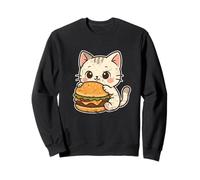 Lindo Gato Hamburguesa Kawaii Dibujos Animados Sudadera