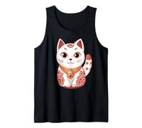 Lindo Gato Japonés Buena Suerte Camiseta sin Mangas