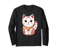 Lindo Gato Japonés Buena Suerte Manga Larga