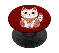Lindo Gato Japonés Buena Suerte PopSockets PopGrip Adhesivo
