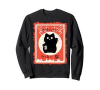 Lindo Gato japonés Suerte Vintage Kawaii Cat Anime japón Suerte Sudadera