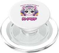 Lindo Gato Kawaii Escuchando K-Pop PopSockets PopGrip para MagSafe