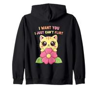 Lindo Gato Kawaii | Te Quiero Que no Puedo coquetear Sudadera con Capucha