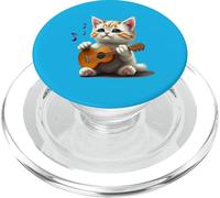 Lindo Gato le Gusta la música y Toca la Guitarra PopSockets PopGrip para MagSafe