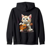 Lindo Gato le Gusta la música y Toca la Guitarra Sudadera con Capucha