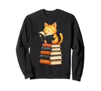 Lindo Gato Leyendo Libros Amante Storytelling Theme Bookworm Sudadera
