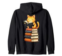 Lindo Gato Leyendo Libros Amante Storytelling Theme Bookworm Sudadera con Capucha