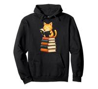 Lindo Gato Leyendo Libros Amante Storytelling Theme Bookworm Sudadera con Capucha
