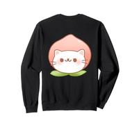 Lindo Gato melocotón Kawaii Neko-Chan corazón Patas ronroneo Arte en la Espalda Sudadera