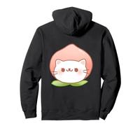 Lindo Gato melocotón Kawaii Neko-Chan corazón Patas ronroneo Arte en la Espalda Sudadera con Capucha