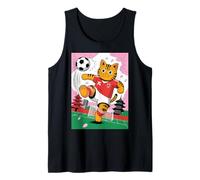 Lindo Gato Merch, Divertido Gato Vintage de una pandilla de Gatos Jugando al fútbol Camiseta sin Mangas