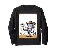 Lindo Gato Merch, Divertido Gato Vintage de una pandilla de Gatos Jugando al fútbol Manga Larga