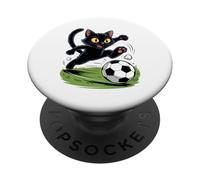 Lindo Gato Merch, Divertido Gato Vintage de una pandilla de Gatos Jugando al fútbol PopSockets PopGrip Adhesivo