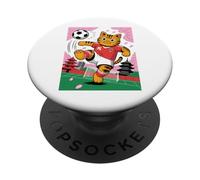 Lindo Gato Merch, Divertido Gato Vintage de una pandilla de Gatos Jugando al fútbol PopSockets PopGrip Adhesivo
