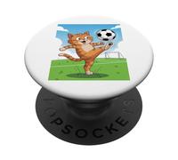 Lindo Gato Merch, Divertido Gato Vintage de una pandilla de Gatos Jugando al fútbol PopSockets PopGrip Adhesivo