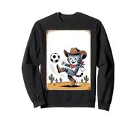 Lindo Gato Merch, Divertido Gato Vintage de una pandilla de Gatos Jugando al fútbol Sudadera