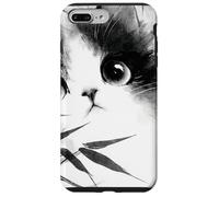 Lindo Gato Mirando a través de bambú japonés Sumi-e Art Carcasa para iPhone 7 Plus/8 Plus