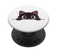 Lindo Gato Mirando hacia Fuera PopSockets PopGrip Adhesivo