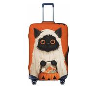 Lindo gato negro en un fantasma blanco funda elástica para equipaje de viaje, a prueba de polvo, resistente a los arañazos, protector de maleta de 22-24 pulgadas
