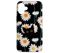 Lindo Gato Negro Hiding In Daisy Flower Blossom Carcasa para iPhone 16 Plus