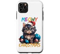 Lindo Gato Negro luz de Navidad Divertido Amante de los Gatos Navidad Carcasa para iPhone 11 Pro MAX