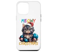 Lindo Gato Negro luz de Navidad Divertido Amante de los Gatos Navidad Carcasa para iPhone 12 Pro MAX