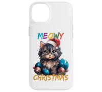 Lindo Gato Negro luz de Navidad Divertido Amante de los Gatos Navidad Carcasa para iPhone 14 Plus