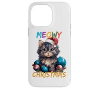 Lindo Gato Negro luz de Navidad Divertido Amante de los Gatos Navidad Carcasa para iPhone 14 Pro MAX