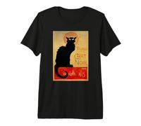Lindo Gato Negro para los Amantes del Arte del Gato Tournee Du Chat Noir Art Camiseta Premium
