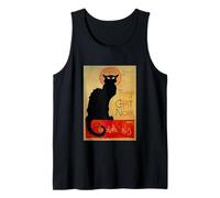 Lindo gato negro para los amantes del arte del gato Tournee Du Chat Noir Art Camiseta sin Mangas