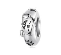 Lindo gato perro mascota huella espaciador colgantes colgantes colgantes plata de ley 925 perla se adapta a pulsera Pandora para mujeres, keineKeine Größe verfügbar, Plata de ley, Circonita cúbica