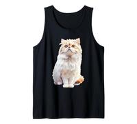 Lindo Gato Persa Esponjoso Mirando hacia Arriba Amante felino Camiseta sin Mangas