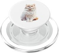 Lindo Gato Persa Esponjoso Mirando hacia Arriba Amante felino PopSockets PopGrip para MagSafe