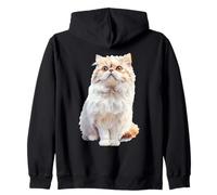Lindo Gato Persa Esponjoso Mirando hacia Arriba Amante felino Sudadera con Capucha