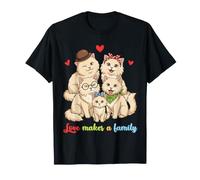 Lindo Gato Persa Juntos Amor Hace una reunión Familiar Camiseta