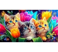 Lindo-Gato Puzzles Imposible,desafío para Adultos Entretenimiento Creativo 1000 Piezas Obra de Arte de Juego de para Adultos, Regalos a Partir de 14 Añoslindo-gato75x50cm/1000pcs