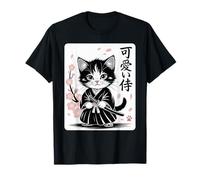 Lindo Gato Samurai bebé Kawaii clásico - Lindo japonés Sakura Camiseta