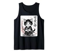 Lindo Gato Samurai bebé Kawaii clásico - Lindo japonés Sakura Camiseta sin Mangas