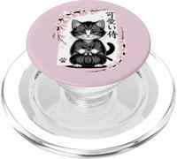 Lindo Gato Samurai bebé Kawaii - Lindo japonés Sakura PopSockets PopGrip para MagSafe