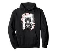 Lindo Gato Samurai bebé Kawaii - Lindo japonés Sakura Sudadera con Capucha