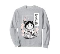 Lindo Gato Samurai bebé Kawaii - Sakura Japonesa Sudadera