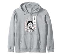 Lindo Gato Samurai bebé Kawaii - Sakura Japonesa Sudadera con Capucha