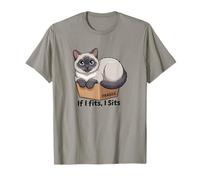 Lindo Gato siamés Divertido cartón Diciendo si me quedo Camiseta