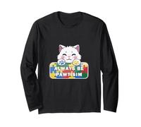 Lindo Gato Sonriente Gatito Dice Que Siempre Sea patetismo Autismo Positivo Manga Larga
