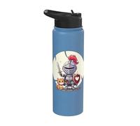 Lindo Gato Y Caballero Amor Festival Medieval Ren Faire Stainless Steel Insulated Water Bottle