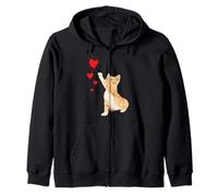 Lindo Gato y corazón Amor Gatito Amante Sudadera con Capucha