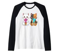 Lindo Gatos Kawaii Neko 67 Drip Meme Divertido Seis Siete Camiseta Manga Raglan